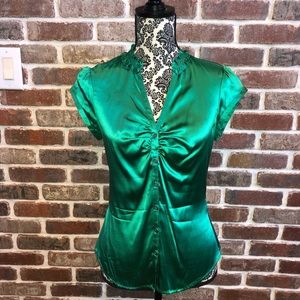 EXPRESS Emerald green cap sleeve blouse